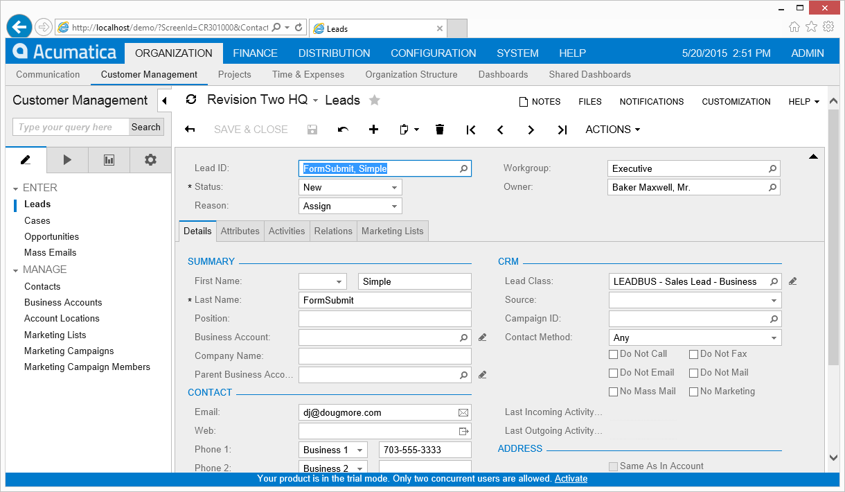 Un simple formulaire ajouté à notre site web