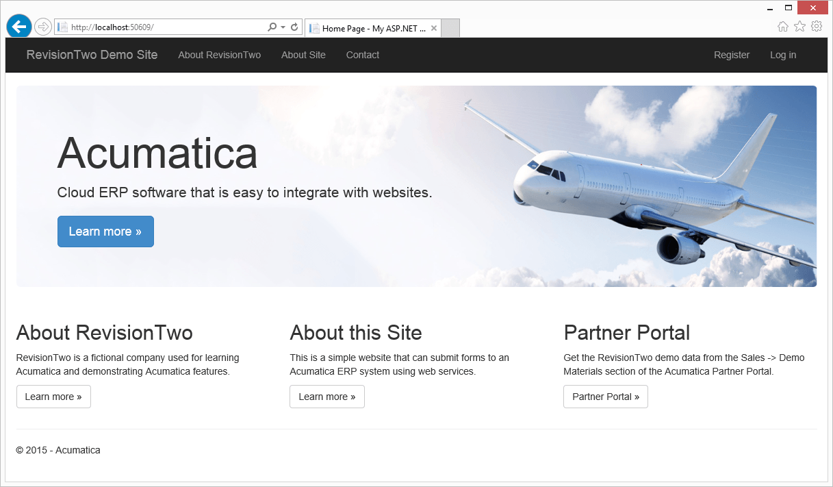 Acumatica et connexion au site web