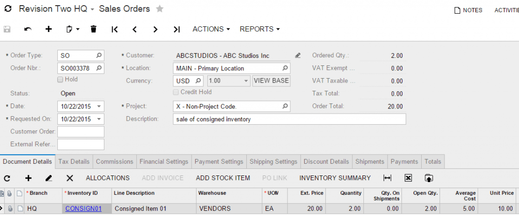 Révision 2 HQ - Commandes de vente.