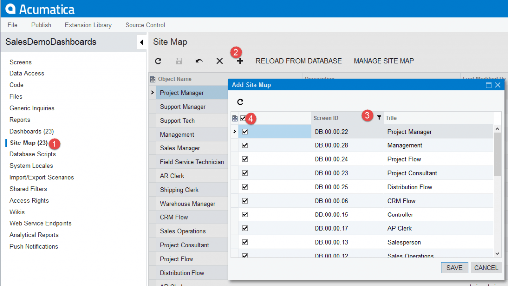 SalesDemoDashboards - Ajouter des fichiers de plan du site