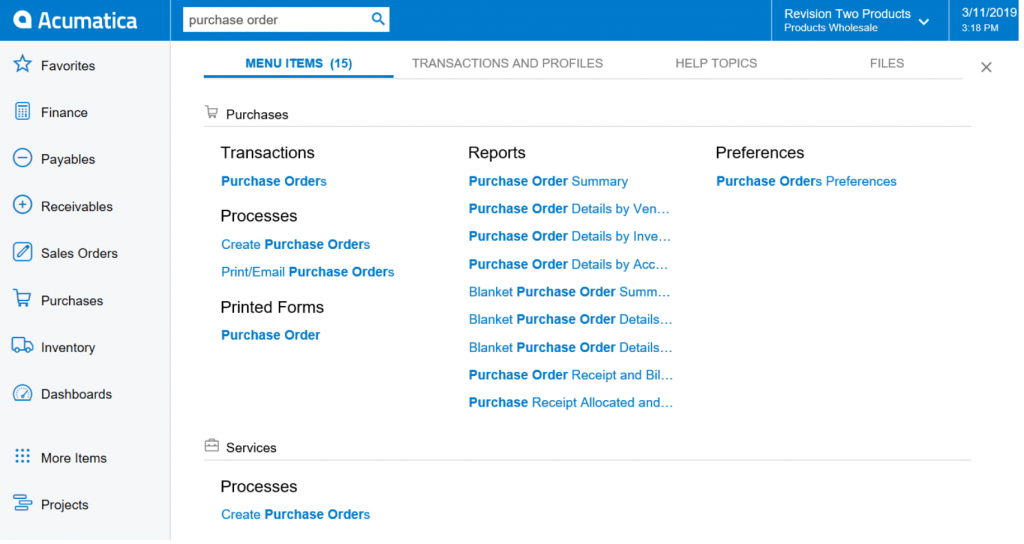 Acumatica 2019 R1 - Amélioration de la recherche d'aide via ML