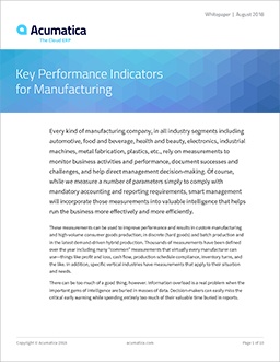 Indicateurs clés de performance pour l'industrie manufacturière