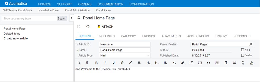 Cloud ERP - Paramètres de configuration.