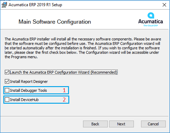 Acumatica ERP 2019 R1 Setup - Configuration principale du logiciel
