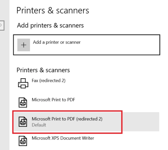 Configuration de l'imprimante dans le serveur