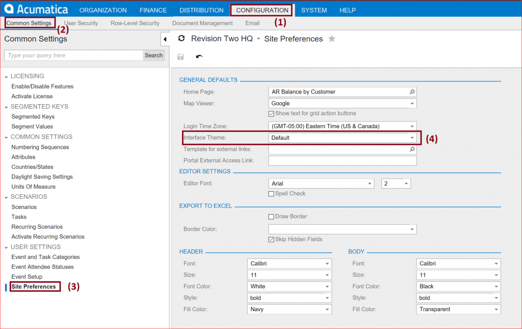  Acumatica Dashboard - Personnalisation des écrans de base - Application Look & Fee