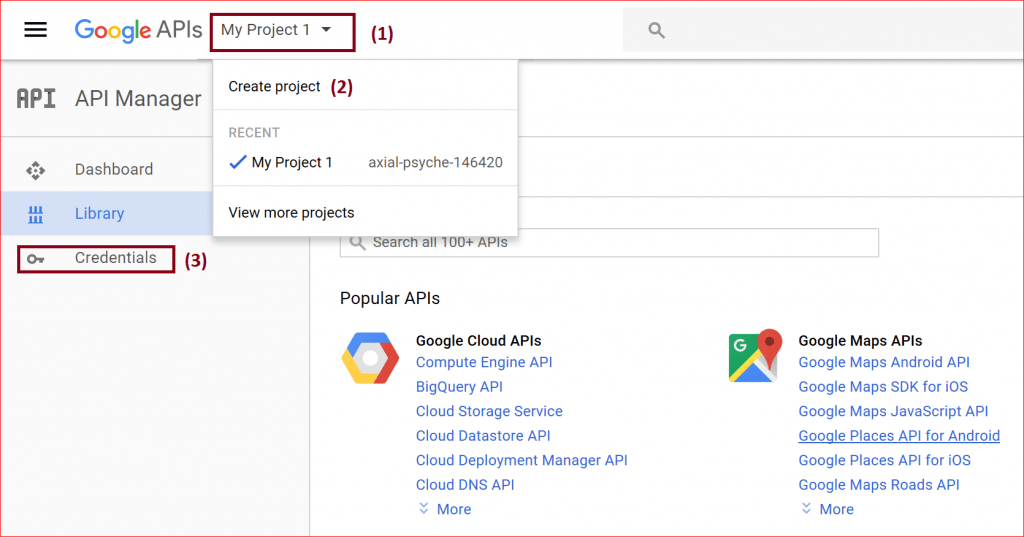 Google APIs - Mon projet