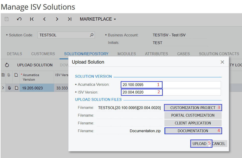 Onglet Solution/Référentiel et section Télécharger la solution.