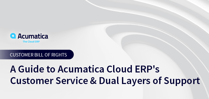 Guide du service client et des deux niveaux d'assistance d'Acumatica Cloud ERP