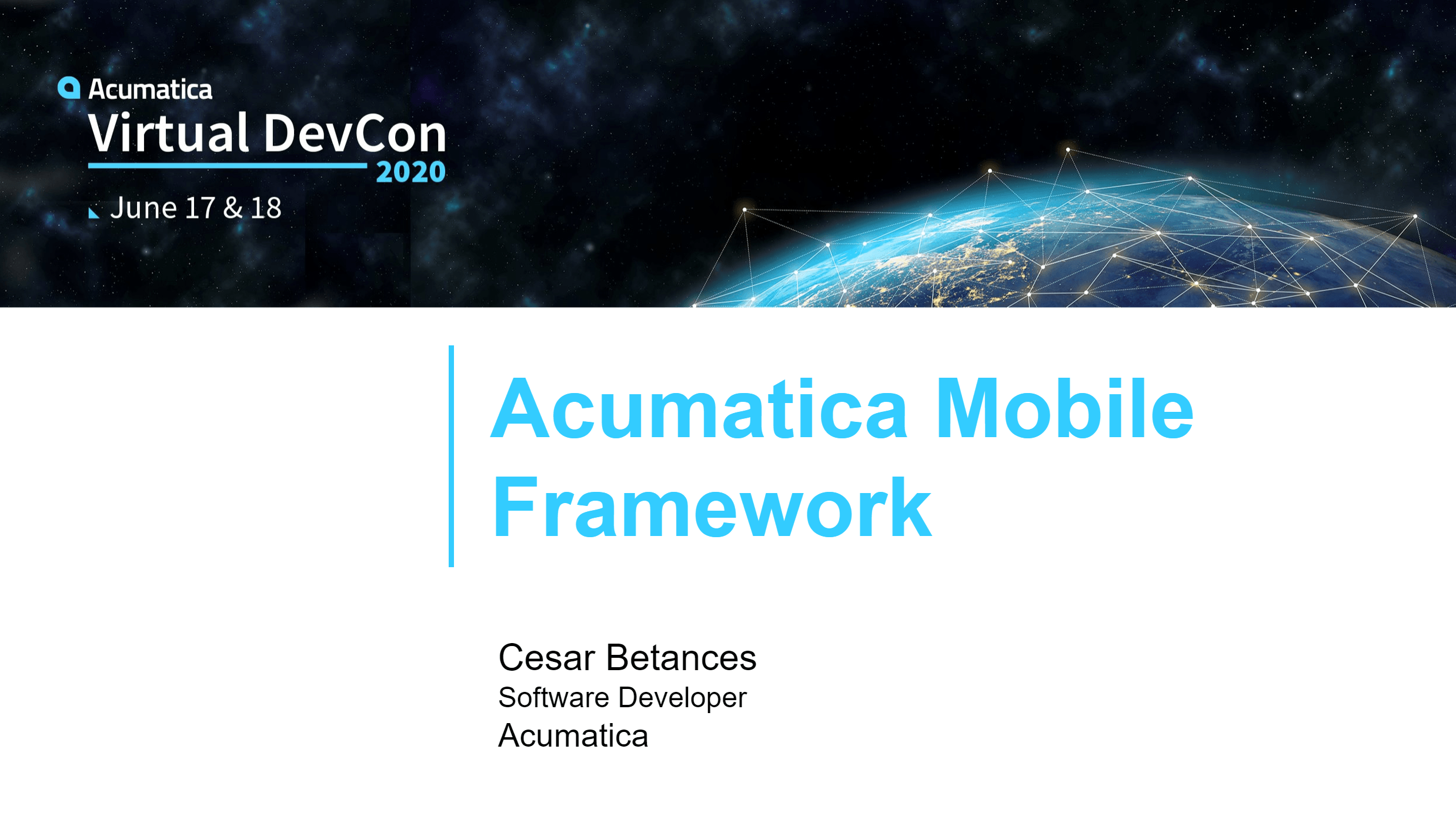 DevCon 2020 - Acumatica Mobile Framework