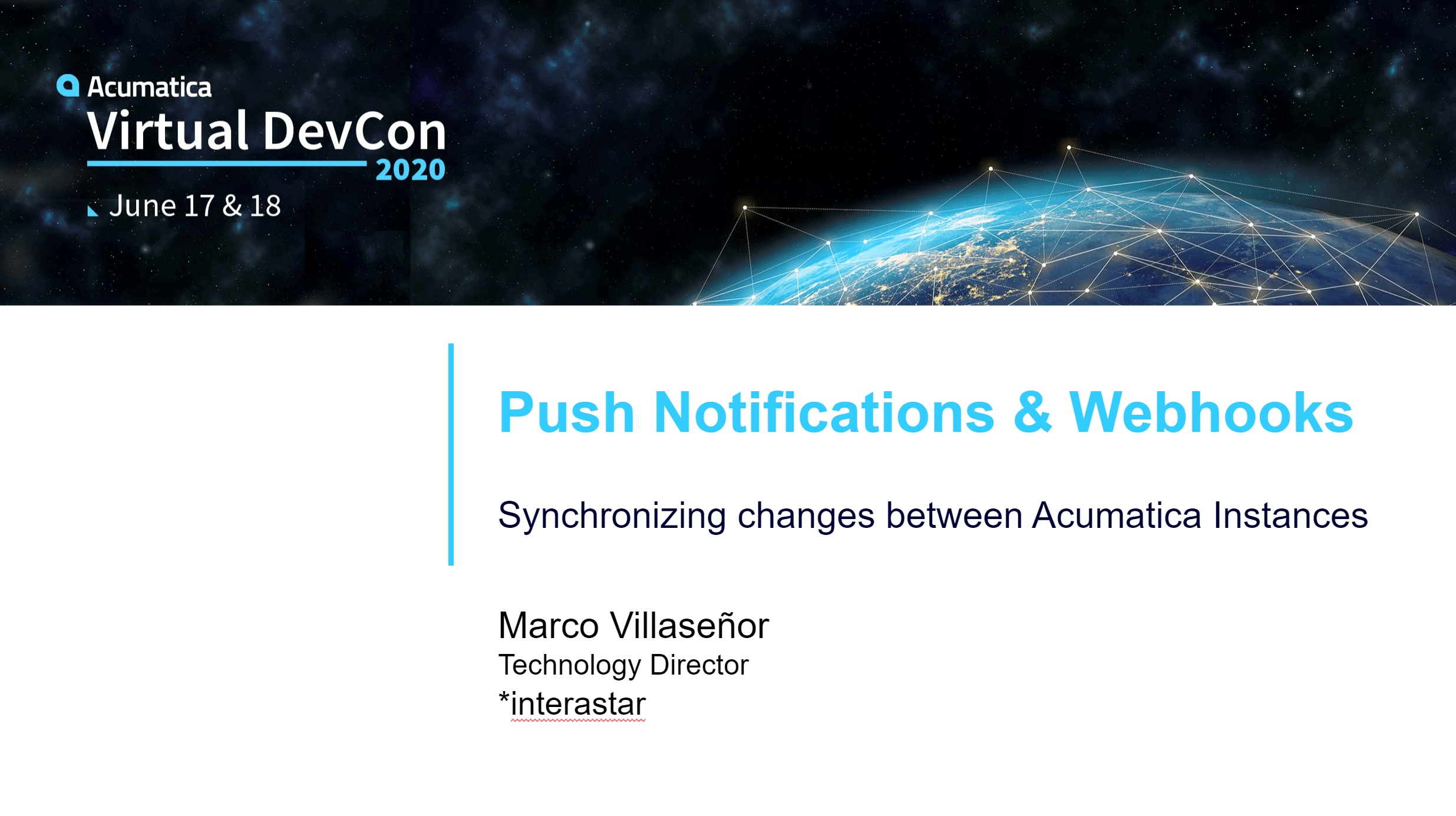 DevCon 2020 - Notifications Push & Webhooks : Synchroniser les changements entre les instances Acumatica