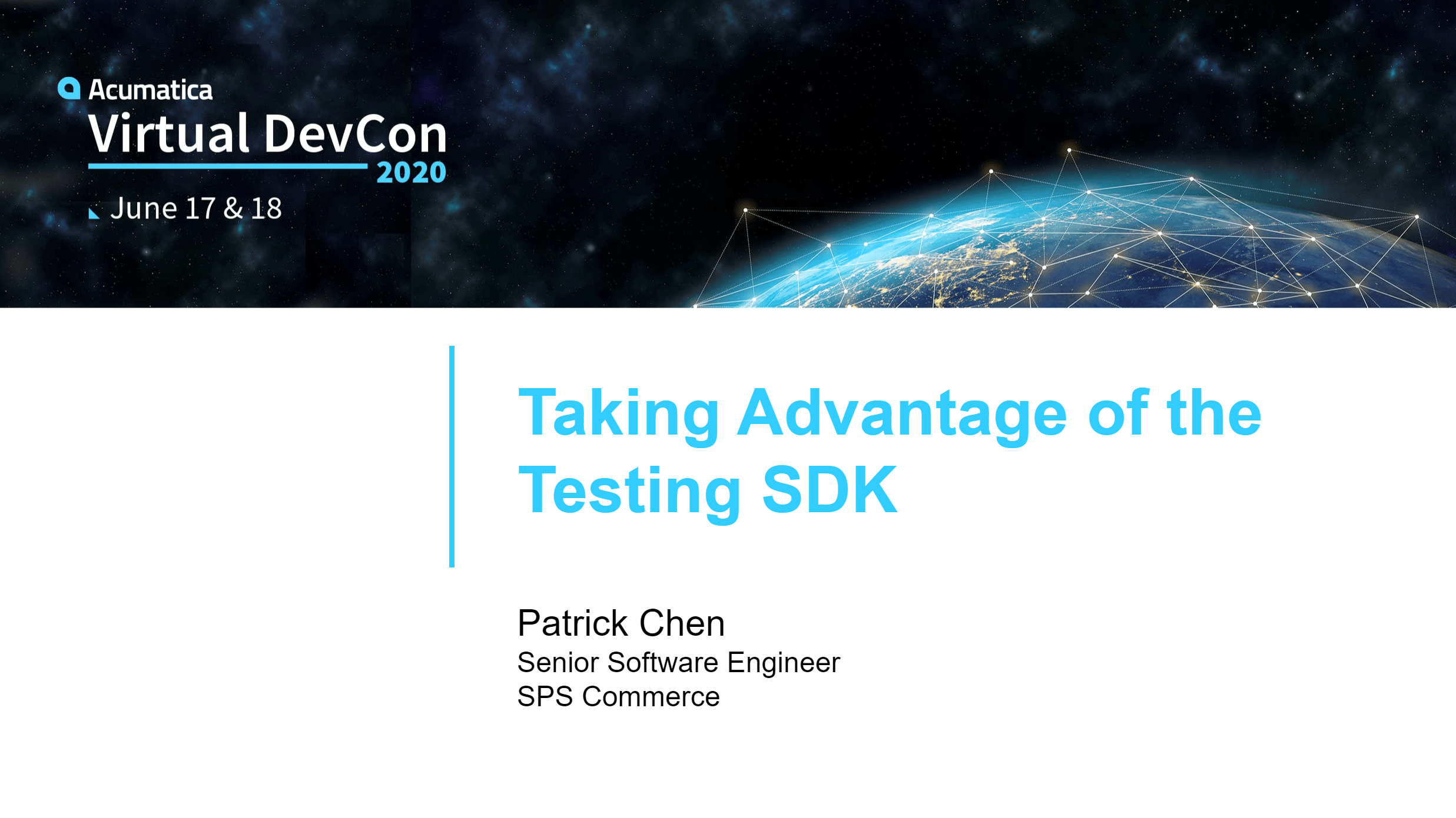 DevCon 2020 - Tirer profit du SDK de test