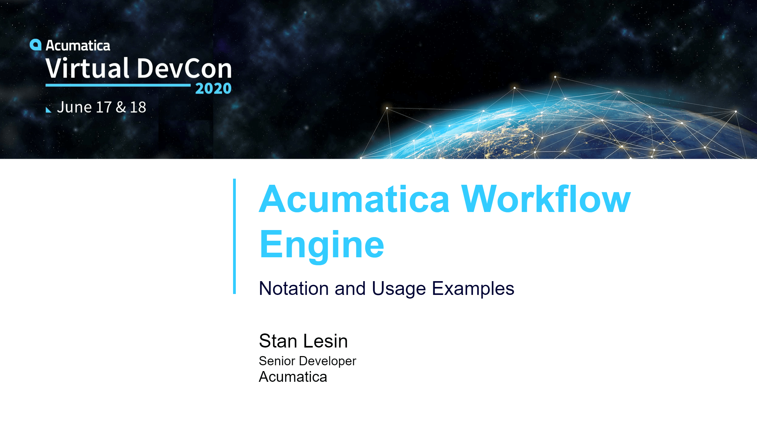 DevCon 2020 - Acumatica Workflow Engine - Notation et exemples d'utilisation