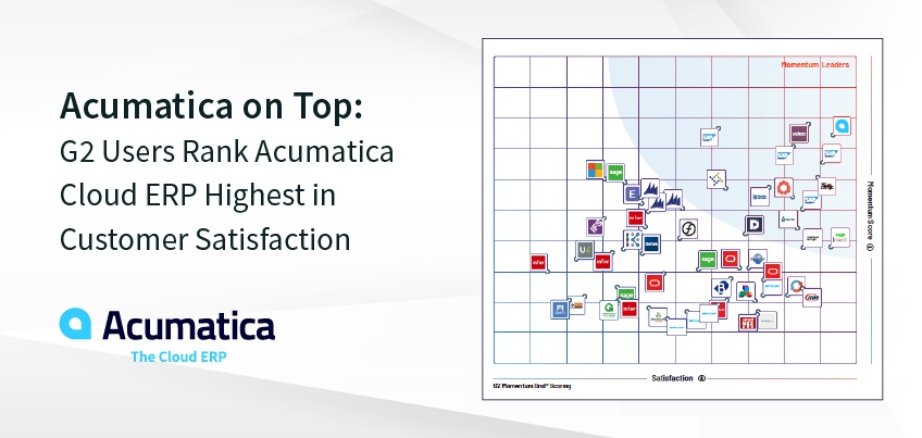 Acumatica au sommet : les utilisateurs de G2 classent Acumatica Cloud ERP au sommet de la satisfaction client