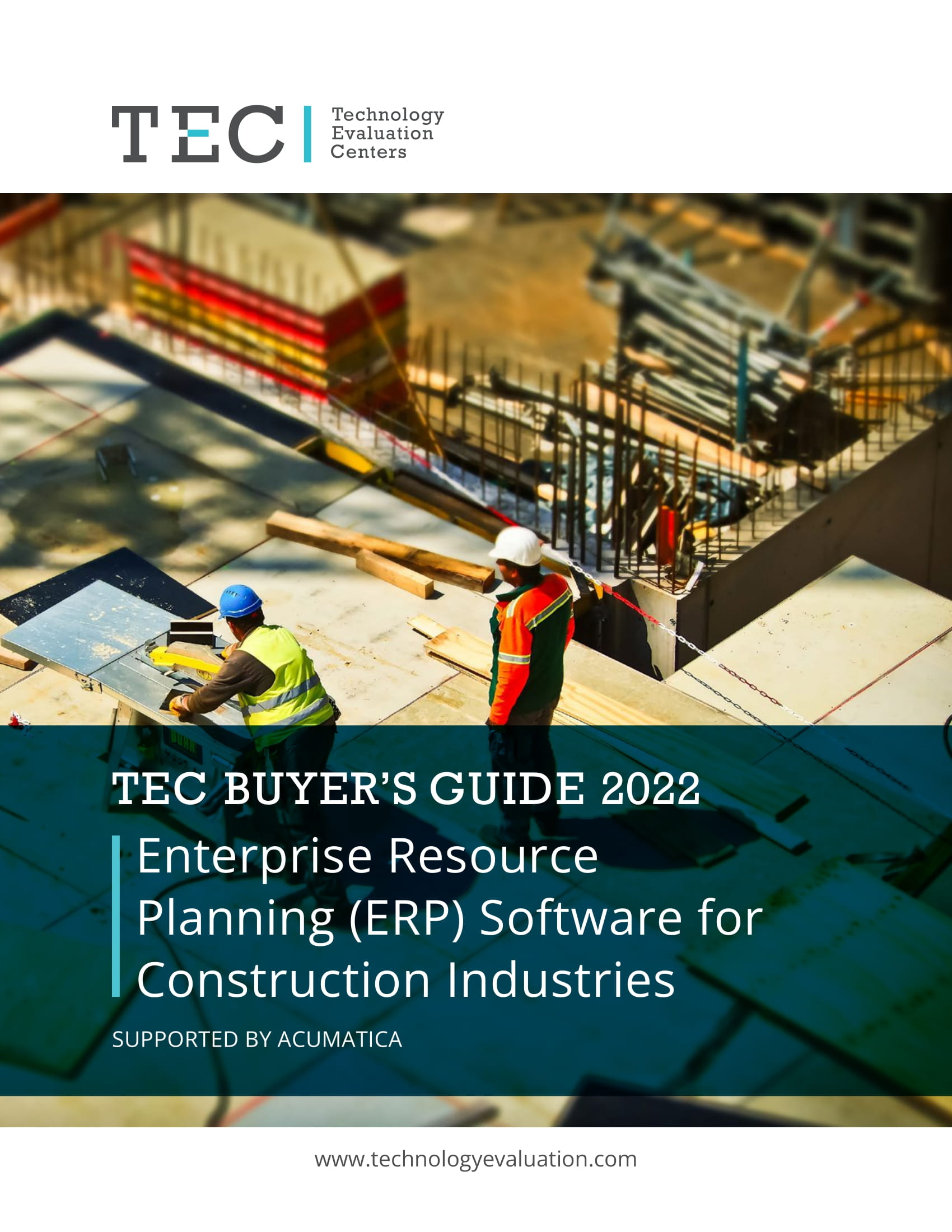Le guide de l'acheteur de logiciels ERP pour les industries de la construction, réalisé par Technology Evaluation Centers (TEC), présente Acumatica.