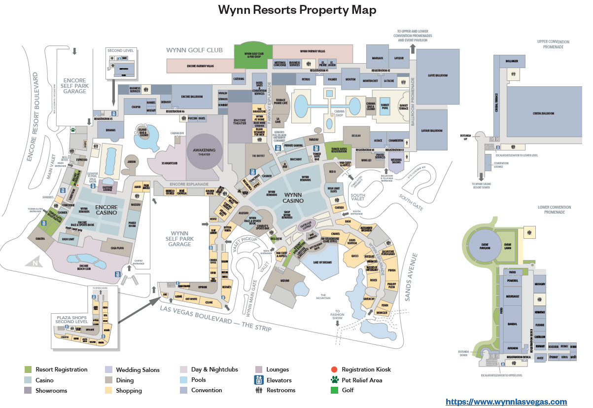 Carte des propriétés de Wynn Resorts