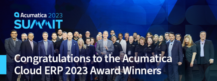 Félicitations aux lauréats du prix Acumatica Cloud ERP 2023