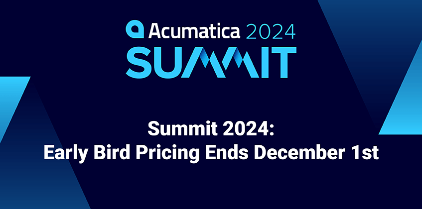 Le tarif préférentiel pour Acumatica Summit 2024 se termine le 1er décembre