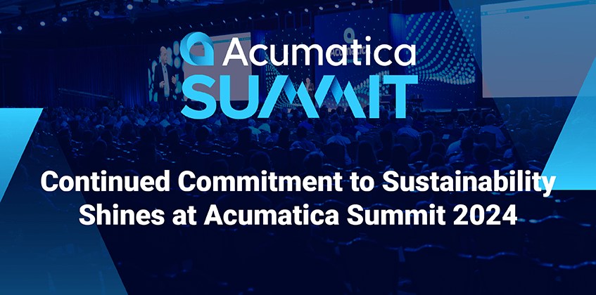 L'engagement continu en faveur du développement durable est mis en évidence sur le site Acumatica Summit 2024
