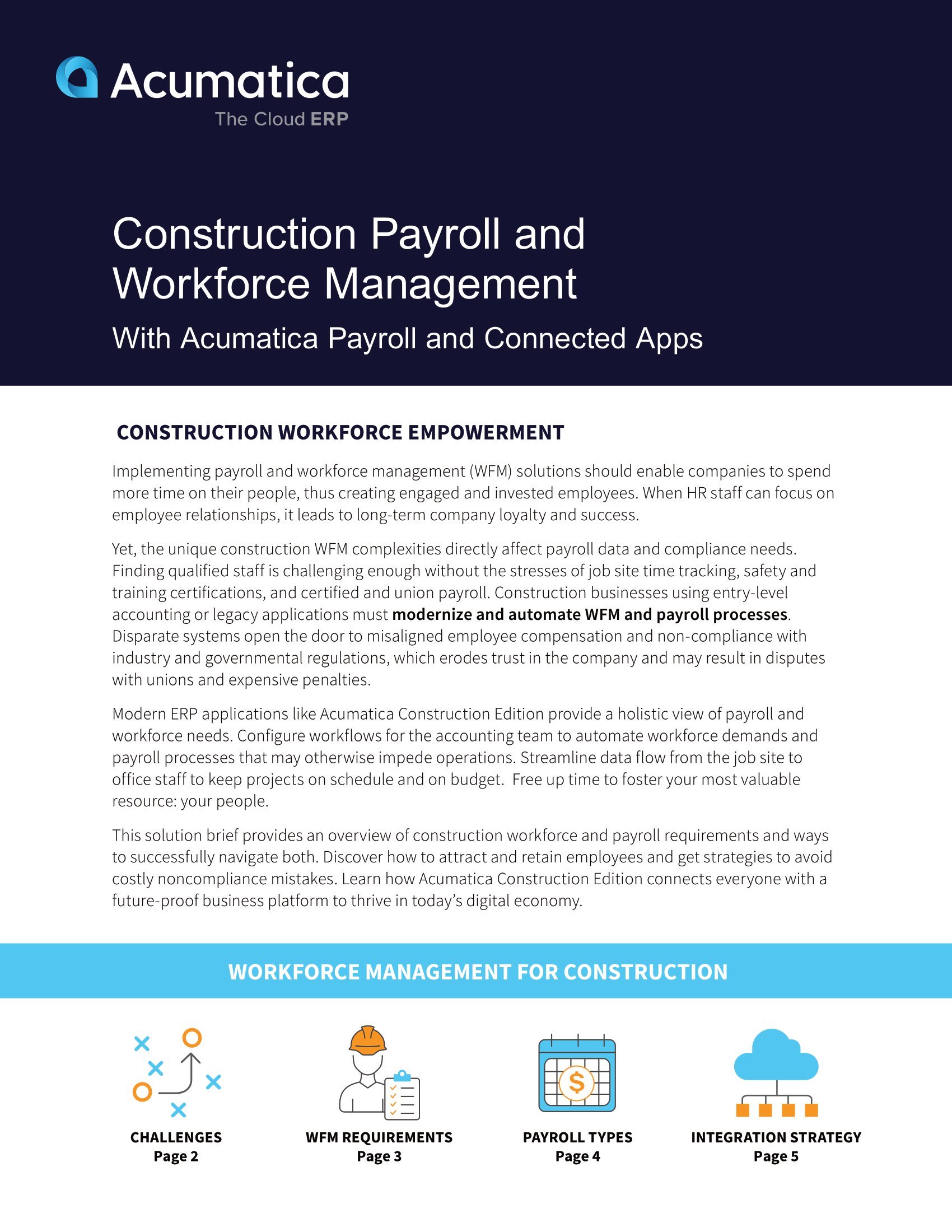 Éliminez les frustrations liées à la gestion de la main-d’œuvre et à la paie avec Acumatica Construction Edition