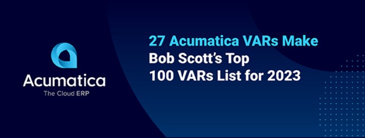 27 VARs Acumatica font partie de la dernière liste des VAR Stars de Bob Scott