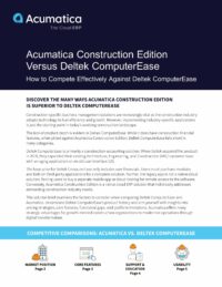 Pourquoi Acumatica Construction Edition surpasse Deltek ComputerEase dans une comparaison tête à tête ?