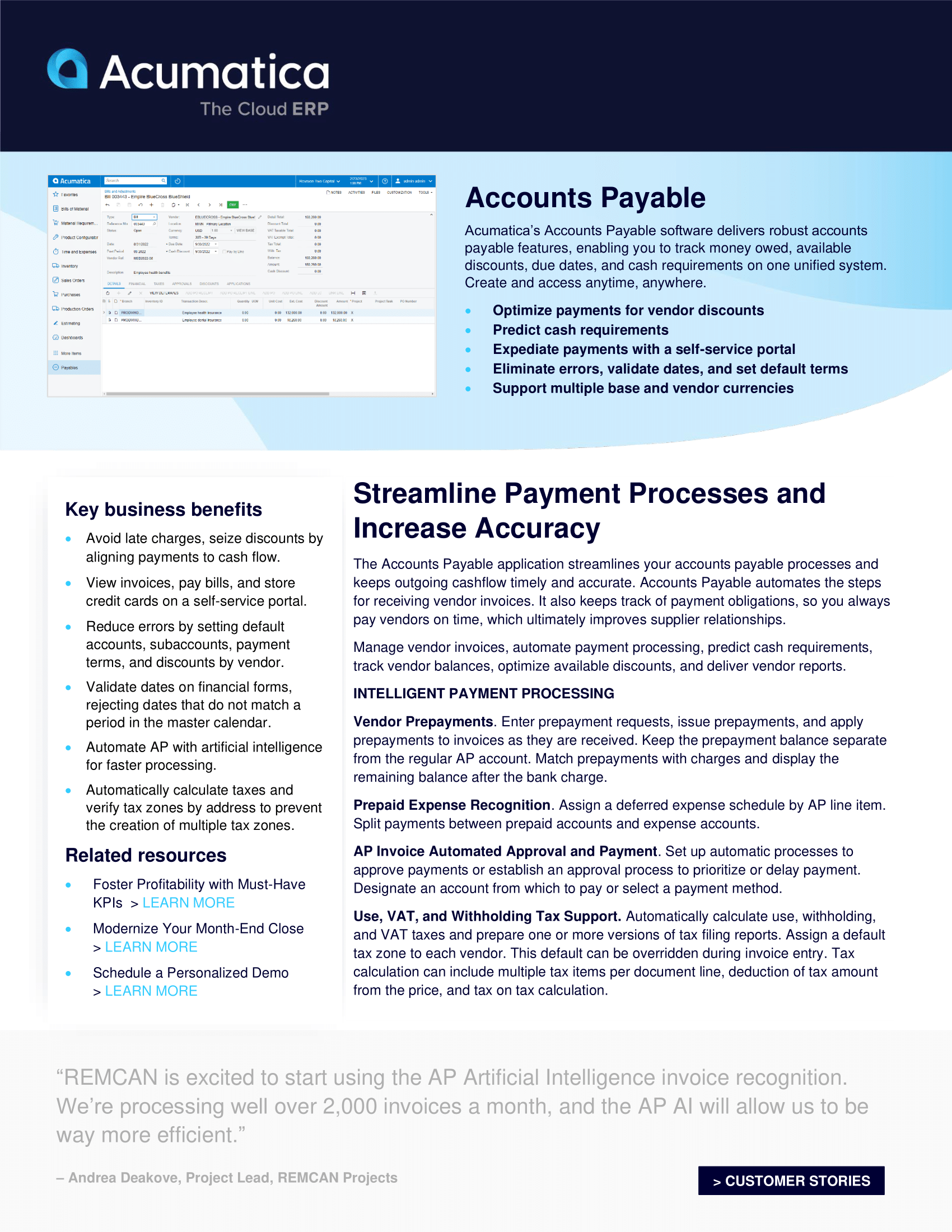 Fiche produit de la comptabilité fournisseurs