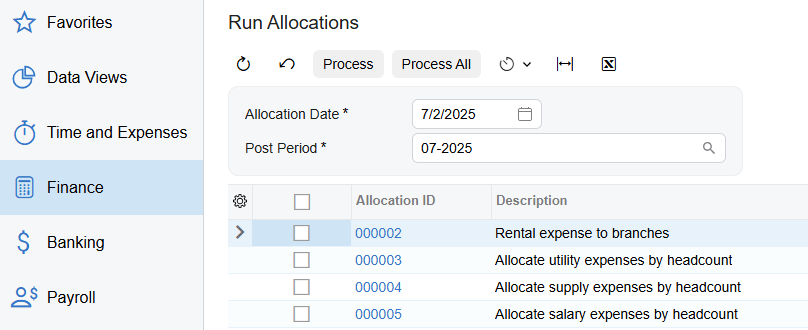 Comptabilité et finance Capture d'écran du produit Acumatica pour montrer Accounting & Finance